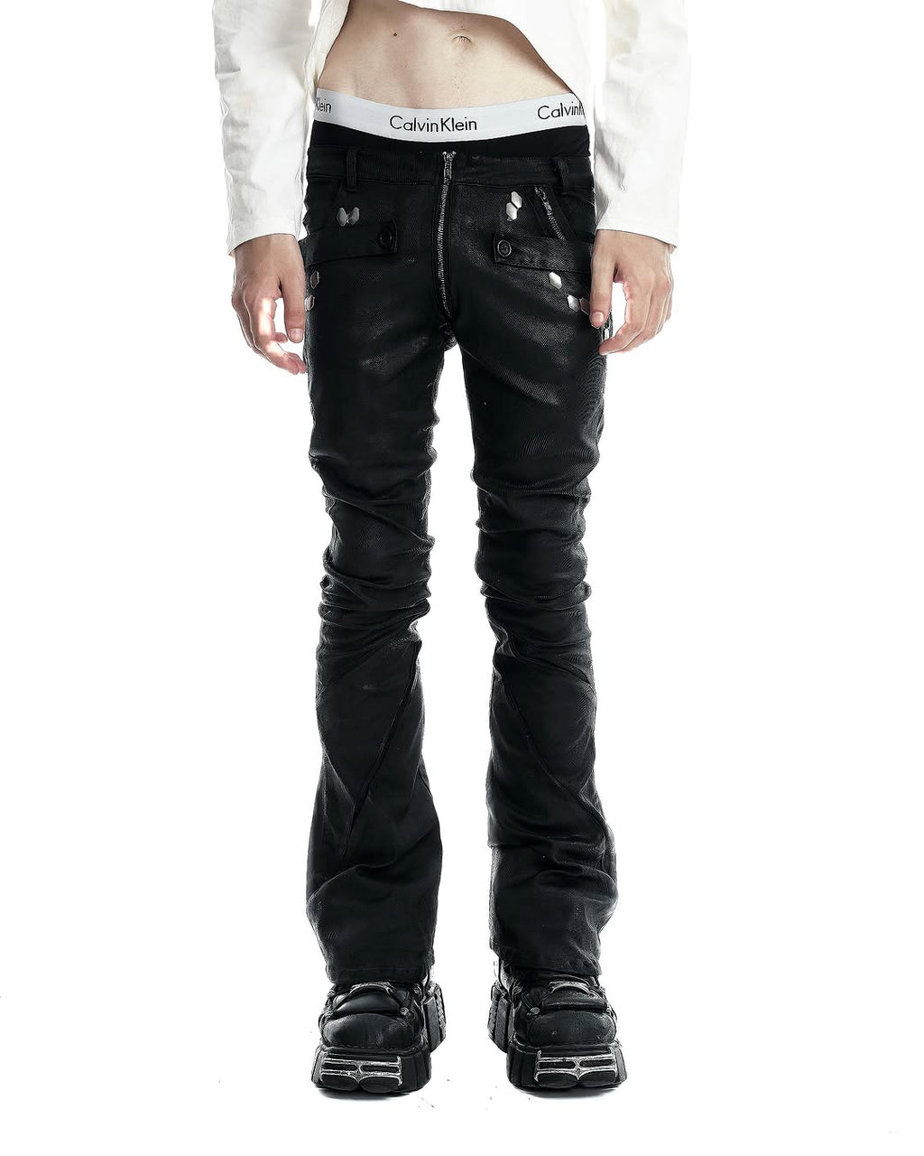 INERTIE Slim Stacked Trousers
